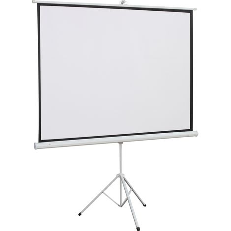 Écran de projection 4:3 portable avec trépied, 84 pouces (171 x 131 cm), hauteur réglable pour usage domestique et professionnel (1/5)