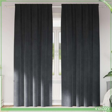 Rideau occultant - FAFEISY - 4107262 - Velours - Gris clair - 140x260 cm (1/5)