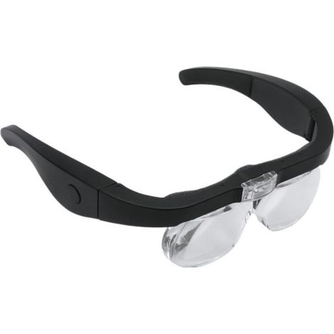 Loupe frontale lumineuse rechargeable USB 5X 3.5X 2.5X 1.5X, loupes binoculaires mains libres avec éclairage LED, bandeau ajustable, idéale bricolage et bijouterie (1/5)