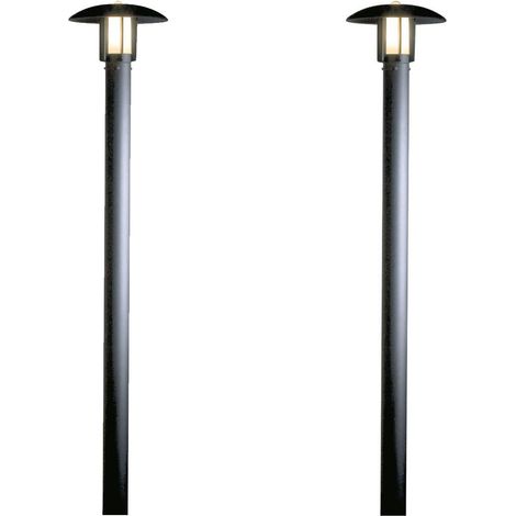 2er Set Gartenlaterne / Mastleuchte HEIMDAL, Höhe 200cm, Alu schwarz / Glas opal (1/4)