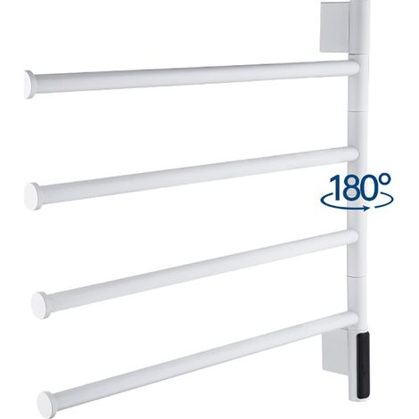 Sèche-serviette électrique thermostatique intelligent 4 niveaux orientable 180° – Plage de température 45-70°C – Étanchéité IPX4 (1/3)