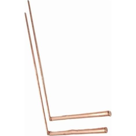 Kupfer-Wünschelruten – 99,9 % Kupfer, Suchstab für Wasser/Schätze/Mineralien/Ortungswerkzeuge, Länge 30,5 cm (einzelner Kopf – flache Perle) (1/5)