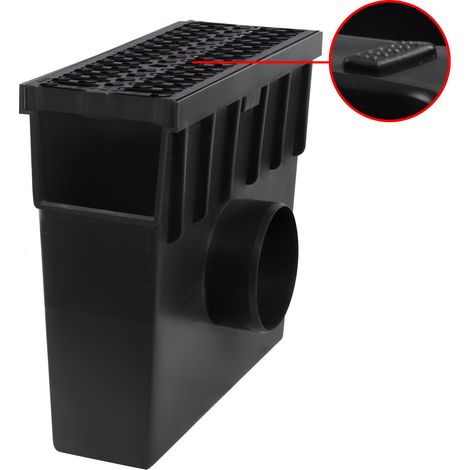 Ablaufschacht Kunststoff Schwarz 333 x 130 x 280 mm für flache
