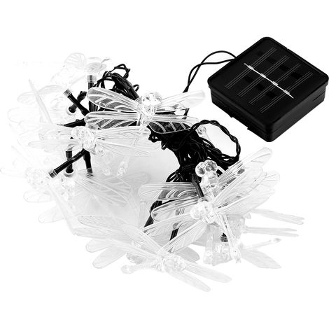 Guirlande Lumineuse Solaire 20 Led Blanc Chaud - Mode Éclairage Réglable - Décoration Intérieur Extérieur Noël Fête - 1 Pièce (1/5)
