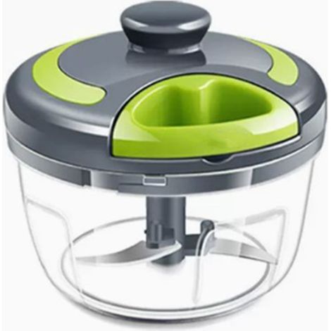 Hachoir à ail portable, mini hachoir manuel, 500 ml, gris, avec lame de rechange (1/5)
