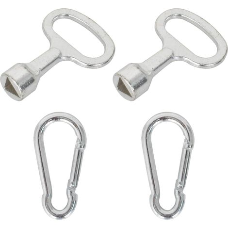 Lot de 2 Clé Triangulaire en Métal 10MM Clé Triangulaire avec un Porte-Clés Clé Triangle à Douille Argent Triangle Clé Armoire Electrique pour Armoire de Compteur Électrique à Eau de Gaz (1/5)