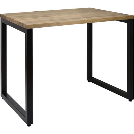 Mesa de Estudio iCub Strong 100x60x73cm Negra en madera maciza de pino acabado vintage estilo industrial Box Furniture (1/3)