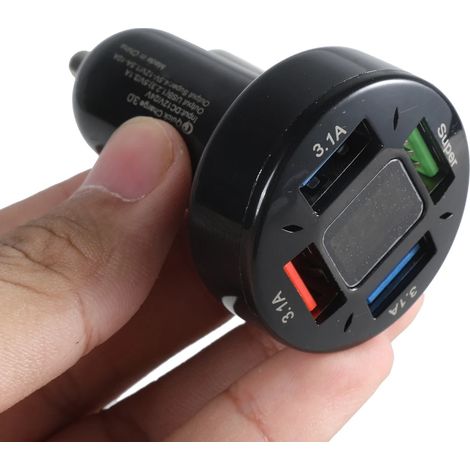Chargeur 66 W, chargeur USB 4 ports 4,8 A/2,4 A/66 W + 3,1 A