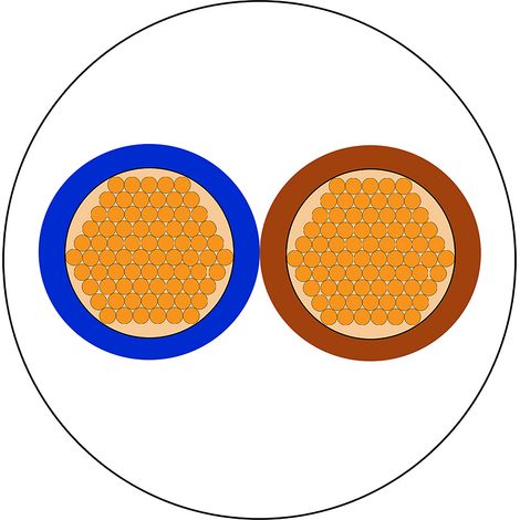 Câble d'alimentation RS PRO 2x1,5 mm², gaine PVC Blanc, 100m ( Prix pour Bobine de 100 Mètres )