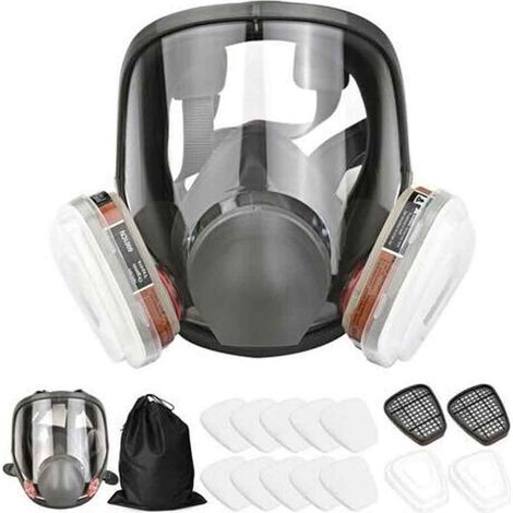 Masque complet 16 en 1 Masque complet en silicone 1 corps de masque + 2 x cartouches filtrantes 3 + 2 x bouchons de filtre + 10 ta (1/5)