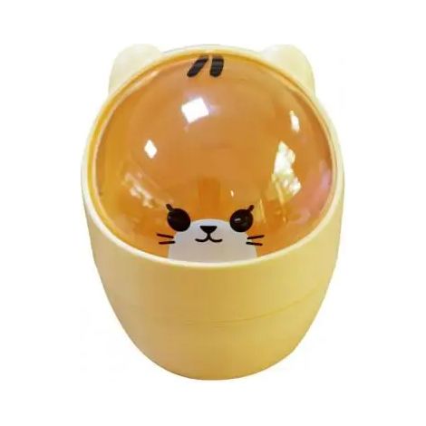 Poubelle Mini Poubelle Multifonctionnelle Réutilisable Pratique Bureau Belle Bande Dessinée Panier De Stockage Des Ordures pour Intérieur jaune