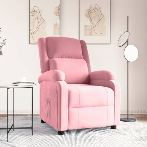 Fauteuil inclinable-Chaise de relaxation-Fauteuil Relax Rose Velours 798425 (1/5)