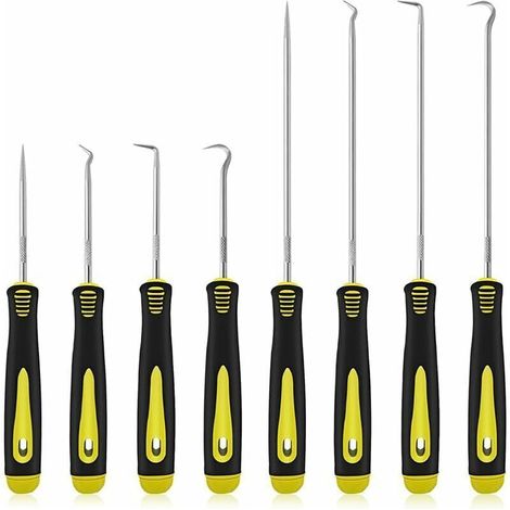 Lot de 8 crochets longs et courts pour retirer les tuyaux de voiture, extracteur de joint d'huile, crochet de joint torique, garniture de tuyaux sous vide, outil de voiture (1/4)