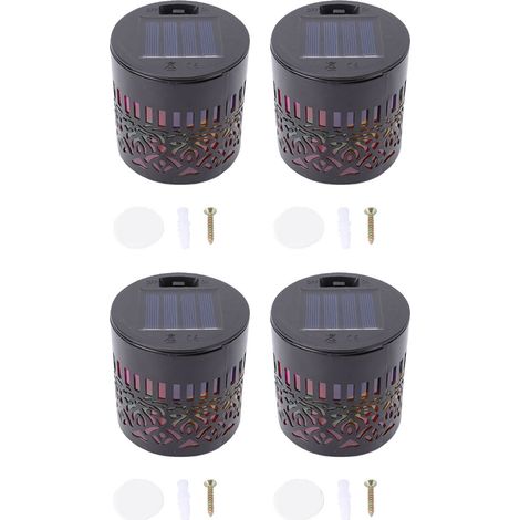 4 pièces 7 couleurs changeantes solaire Mandala Projection applique murale lumières décoratives extérieur étanche clôture pour cour jardin arrière-cour (1/5)
