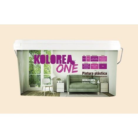 Pintura plastica interior monocapa one kolorea 4 l marfil