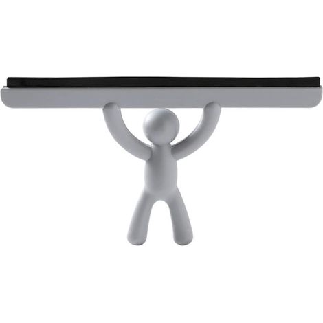 Raclette de douche, raclette en verre, raclette de fenêtre en silicone, raclette de nettoyage avec crochet, raclette pour nettoyer les cristaux et les miroirs (Couleur : Gris)