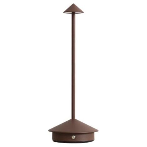 Lampe de Table Rechargeable et Sans Fil avec Contrôle Tactile,pour chevet, interieur, terrasse, restaurant,Hauteur 30 cm (marron) (1/3)