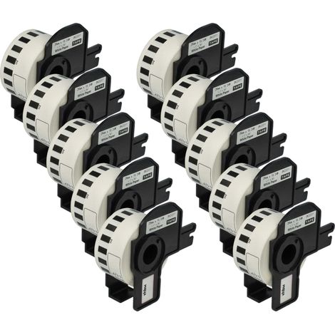 vhbw 10x Label Roll with Holder 29mm x 15.24m (1 Label) compatible with Brother PT QL-580N, QL650TD, QL-700 Label Maker (1/4)