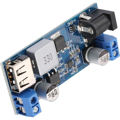 Convertidor reductor CC/CC de 30 W, módulo reductor de 9-36 V, de 12 V/24 V a 5 V, 6 A, con función de carga USB. (1/5)
