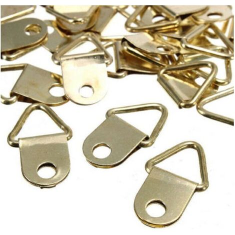 Set 20 Pièces Crochets Pour Cadres Suspendus Laiton Doré 10 X 23 Mm
