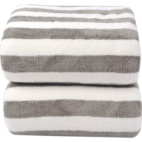 Grande serviette bain 70x140 cm – Microfibre, absorption rapide – Pour sauna, salle bain (1/4)