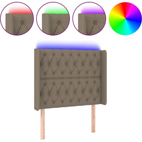Maison Exclusive - Testiera a LED Tortora 103x16x118/128 cm in Tessuto