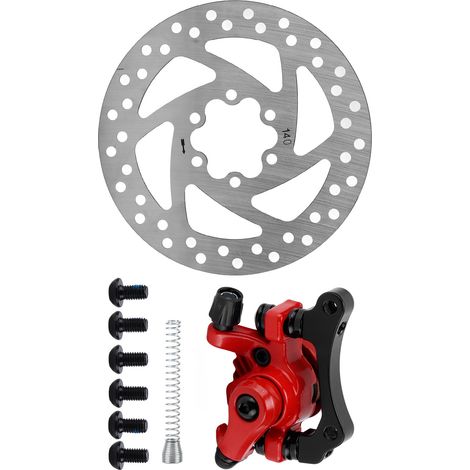 Kit d'étrier de frein à disque 140 mm, 6 trous, en alliage d'aluminium résistant à l'usure, pour trottinette électrique