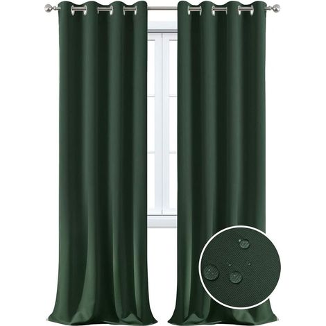 Rideau imperméable extérieur, Isolation Thermique, Coupe-Vent et Protection UV Rideaux occultants Convient pour Les Jardins, Pavillons, balcons,Terrasse (Vert, 1 PCS /52x108inch)