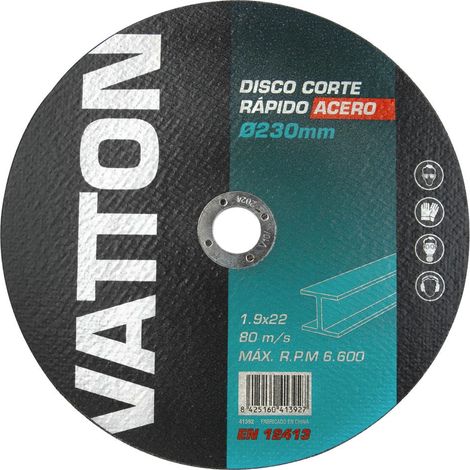 Disco de Corte para Acero/Inox 230x1.9mm VATTON: Rendimiento Profesional