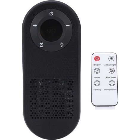 Chauffage électrique à brancher, prise murale à distance, faible bruit, avec minuterie, veilleuse pour maison et bureau, ue, 220V (1/5)