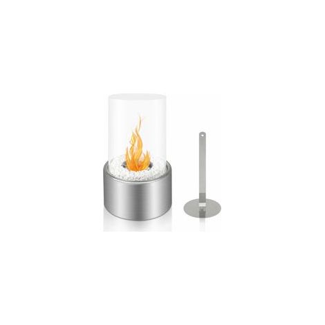 Cheminée Éthanol de Table, 16.5 x 16.5 x 27.5 cm, Argent