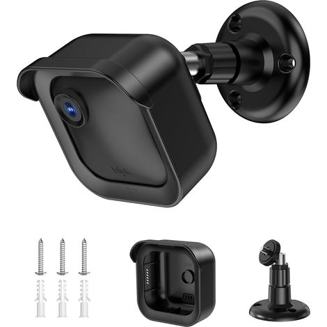 Support Mural Étanche avec Boîtier de Protection, Compatible avec Outdoor 4/3/2K+, Support Caméra Réglable avec Pare-Soleil pour Installation Extérieure (Noir) (1/5)