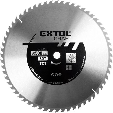Lama per sega EXTOL CRAFT con lame SK, O 500x3,8x30mm, 60T 19125