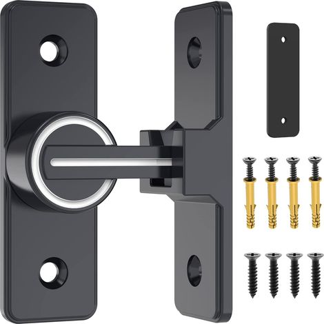 Quincaillerie de serrure de porte de grange, loquets robustes à 90 degrés, loquets de verrouillage de porte de sécurité, loquets de porte coulissante de grange pour jardin (1/5)