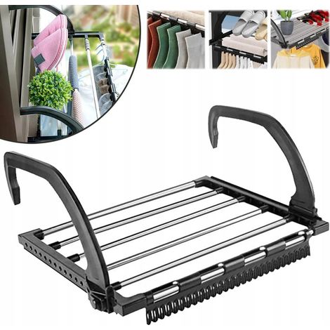 Perchero tipo radiador de 32 x 40 cm, apto para balcones y zonas con calefacción, incluye un toallero. (1/5)