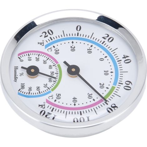 Thermomètre mural miniature hygromètre intérieur pour serre, mesure température et humidité sans pile, argenté (1/5)