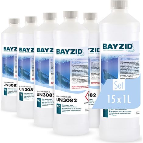 15x 1 L BAYZID® Algizid Algenverhütung für Pools