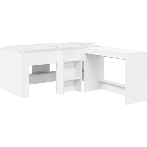 Maison Exclusive - Letto alto per bambini con scrivania Bianco 80 x 160 cm