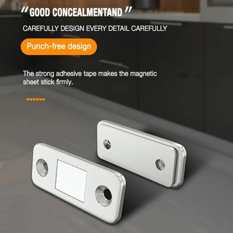 5 Sets Magnetische Türschließer ohne Bohren, ultradünne Magnete für Schränke, Schubladen und Rollläden (1/4)