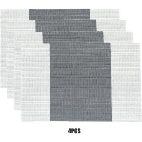 Set mit 4 PVC-Tischsets, wärmeisolierend, 45 cm x 30 cm, Grau (1/3)