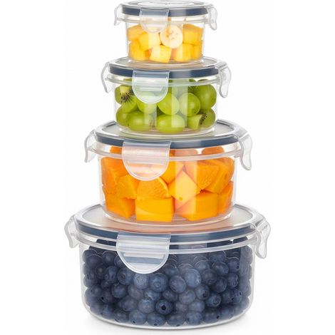 Contenitori per alimenti con coperchio e guarnizione, 4 pezzi.