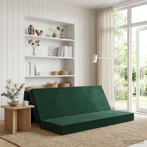 Sofá Cama Plegable 200 x 67 x 45 cm Verde oscuro