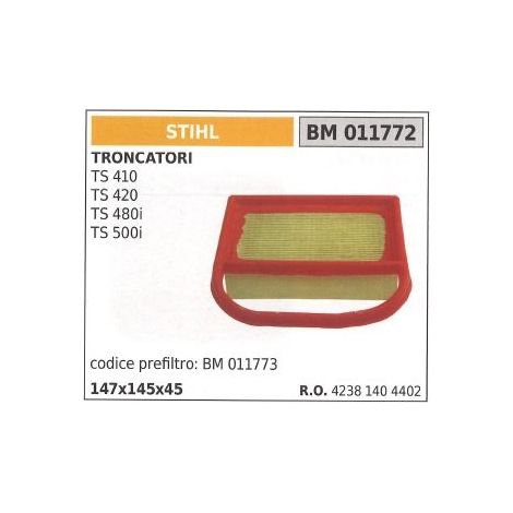 STIHL Luftfilter für Kappsäge TS 410 420 480i 500i 011772
