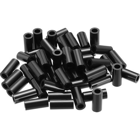 50Pcs Entretoise ABS M4 x 7mm OD x 16mm L Rondelles d'Espacement Rondes en Plastique Noir, Écrou d'Écartement Non Fileté pour Vis, Boulons, Prise Électrique (1/5)