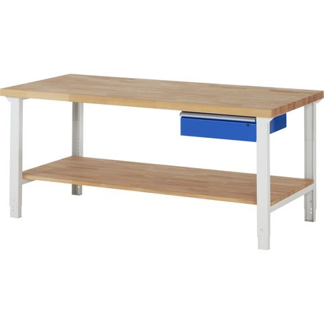 Rau Werkbank höhenverstellbar 7001A7, B2000xT900xH790-1140mm, 1x Schublade-TA (1/5)