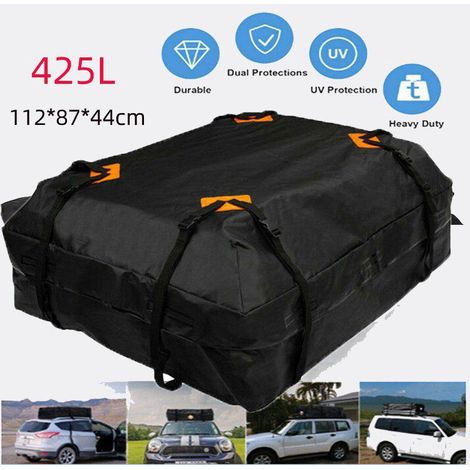 Sac de toit auto 420D, bagage extérieur imperméable, coffre de toit pour camping, rangement voiture, grand volume, équipement de voyage (1/5)