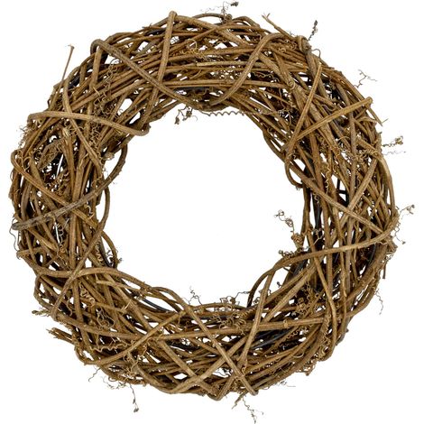 Deko Weidenkranz braun - 30 cm - Naturkranz zum Dekorieren - Weide Türkranz Tischkranz Adventskranz Dekokranz Holzkranz Rattan Kranz aus Holz geflochten