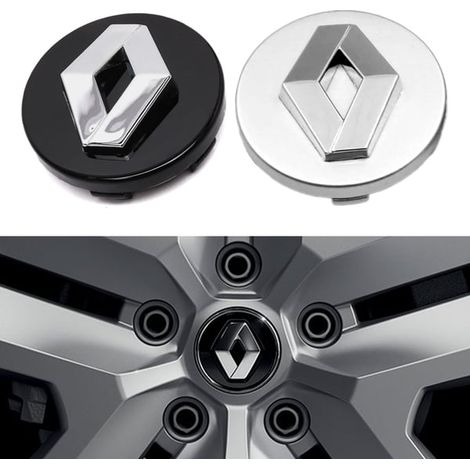 Enjoliveurs de roue Renault / Emblème de moyeu de roue - Lot de 4 - 57 mm - Argent (1/5)