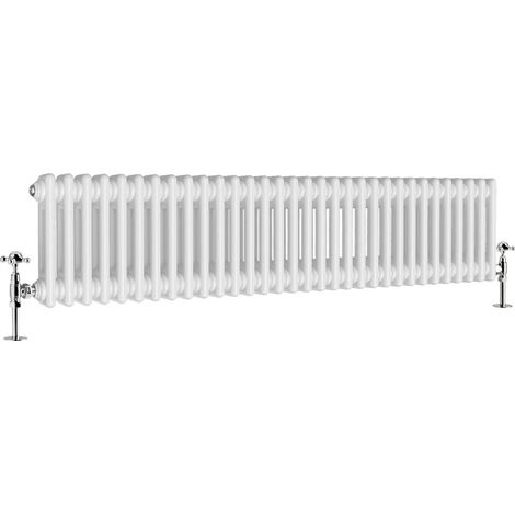 Warmehaus Traditional Double Column White Radiator 300 x 1460mm (1/4)