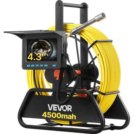Caméra Inspection Canalisation 50 m Caméra Endoscopique Écran 11 cm Endoscope Canalisation pour Conduits Égouts Plomberie, Étanche IP68 6 LED Éclairage Réglable Batterie 4500 mAh Carte SD 16 Go (1/5)